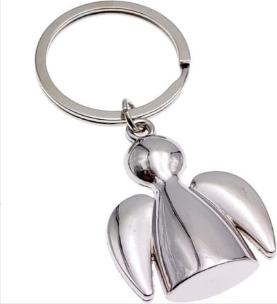 Scoby – Sleutelhanger – Engel - Engelaccessoire – Symbolisch Cadeautje – Angel Keychain – Metaal – Zilverkleurig