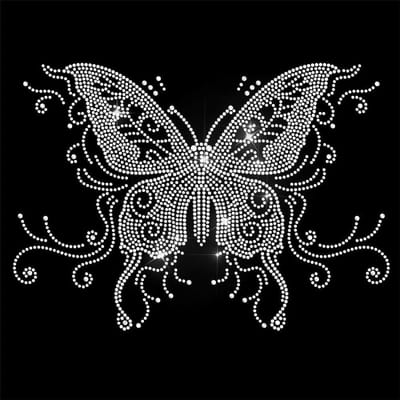 Rhinestone transfer stickers - vlinderpatroon - zelfklevend - voor kleding en accessoires - ShopVlot