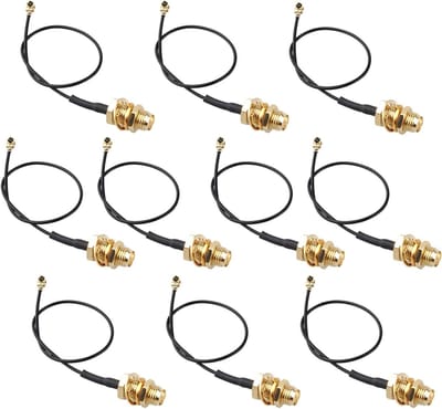 10 U.FL Mini PCI naar SMA Female 15cm 1.13 Bulkhead Pigtail Antenne Kabel voor WiFi Verbinding, IPX Aansluiting en Extensie voor Handheld Radio en WLAN Kaarten