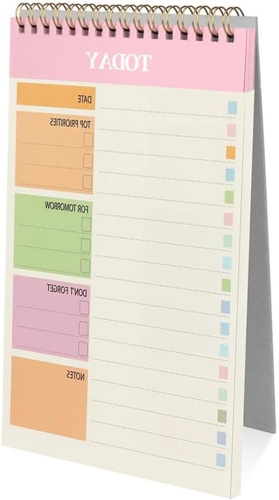 Wekelijkse Planner A5 met 52 Scheurbladen, Ongeorganiseerde Dagelijkse To-Do Lijst en Notitiepad in Roze voor Efficiënt Plannen en Organiseren