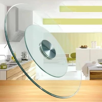 Draaibare Serveerplank - Draaiplateau Glas - Gezellig Tafelen - Gehard Glas - 80 cm - Transparant