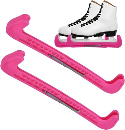 Verstelbare IJschaatsen Pads met Veermechanisme, Beschermers voor IJs- en Kunstrijden, Geschikt voor Kinderen en Volwassenen, Roze