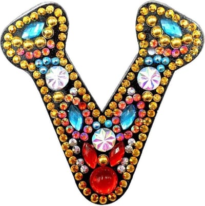 Diamond painting ● SLEUTELHANGER ● "Multiplaza" Letter V - knutselen - creatief - hobby - verjaardag - kerst - kadootje
