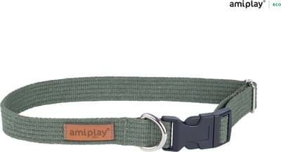 Amiplay Halsband verstelbaar Cotton khaki maat-S / 28-40x1,5cm