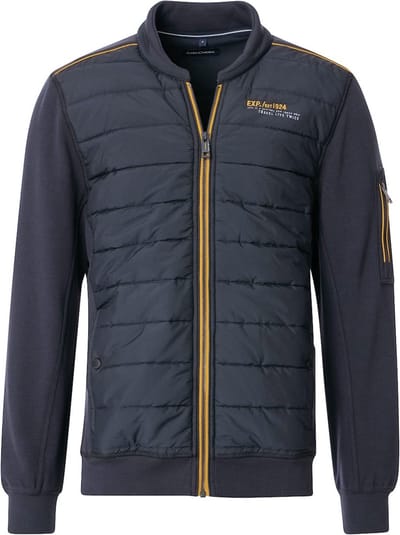 Casa Moda Vest Met Elasthan Opstaande Kraag Blauw - XL