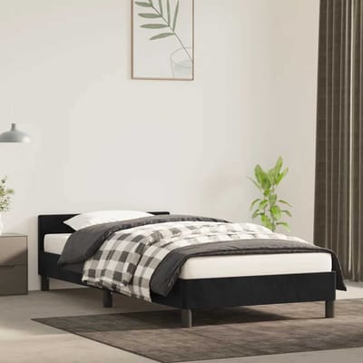 vidaXL - Bedframe - met - hoofdeinde - zonder - matras - 90x190 - cm - fluweel - zwart