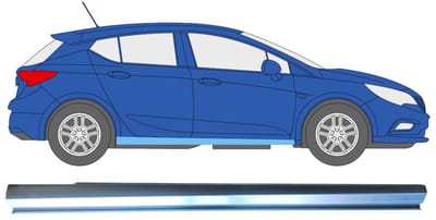 Reparatie dorpel onderste deel voor Opel Vauxhall Astra K 2015-2022 / Rechts