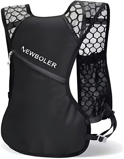 E-Shop4u® - 2, 5L Drinkvest Hardlopen - Trailrunning Vest Hydratatievest - met Waterdicht, Ademend Rugpand, Reflecterend, Lichtgewicht - voor Fietsen, Hardlopen - 38x30x1 cm - Zwart
