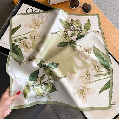 Zijde Zijde Bandana Vrouwen Vierkante Sjaals Wikkel Zakdoek Moerbei Lente Mode Hoofdband Hijab Sjaals Foulard Zakdoek 53x53cm gray
