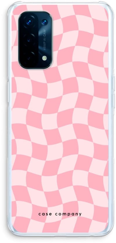 Case Company® - Hoesje geschikt voor Oppo A74 5G hoesje - Grid Roos - Soft Cover Telefoonhoesje - Bescherming aan alle Kanten en Schermrand