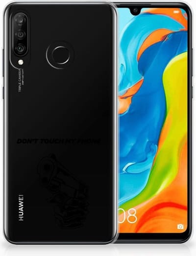 Huawei P30 Lite Silicone-hoesje Gun Don't Touch My Phone
