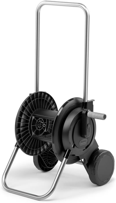 Slangwagen Set - Slanghaspel - Tuin Besproeien - Extra Brede Voet - 20M Slang - Zwart