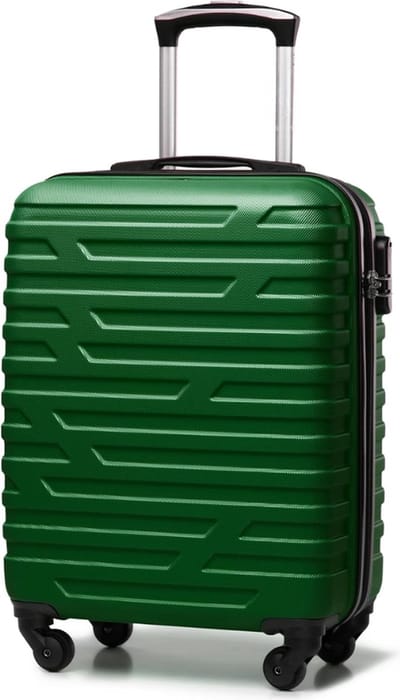 Stevige kleine koffer kofferwagen handbagage 54 x 39 x 23 cm 2,8 kg 38 L grijze koffer voor handbagageplank Groen, 54 cm