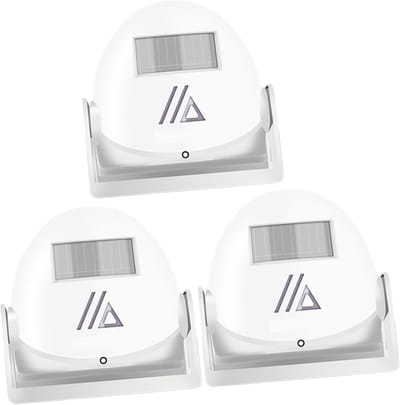 3-pack moderne elektronische deurbelsensor voor thuis, draadloos, geen batterij nodig, wit