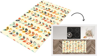 Keukenloper - Loper keuken - Bladeren - Jaren 50 - Patroon - 120x60 cm - Keukenloper vinyl