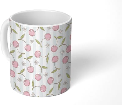 Mok - Koffiemok - Patronen - Kersen - Sakura - Mokken - 350 ML - Beker - Koffiemokken - Theemok