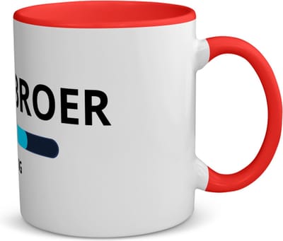 Akyol - bonusbroer loading koffiemok - theemok - rood - Broer - ochtendkoffie laden - verjaardagscadeau - verjaardag - cadeau - cadeautje voor broer - broer artikelen - kado - geschenk - gift - 350 ML inhoud