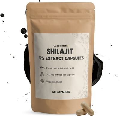GOYU Shilajit Extract (5% Fulvinezuur) 2000 mg per dagdosering 60 Capsules - Himalaya Mumijo – Shilajit gummies - shilajit 100% pure - Vegan - Zonder toevoegingen - Lab getest - 30 dagen voorraad per zakje