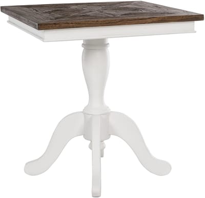 CLP Grasby Bijzettafel - Vierkant - Houten Keukentafel - Salontafel - 70x70 cm - Bistrotafel - Shabby Chic rustiek - donkerbruin
