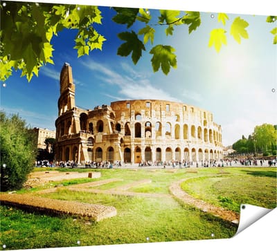Gards Tuinposter Colosseum in Rome, Itali� - 160x120 cm - Tuindoek - Tuindecoratie - Wanddecoratie buiten - Tuinschilderij