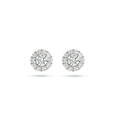 Zilver Gerhodineerd Oorknoppen Zirkonia Halo 1334771