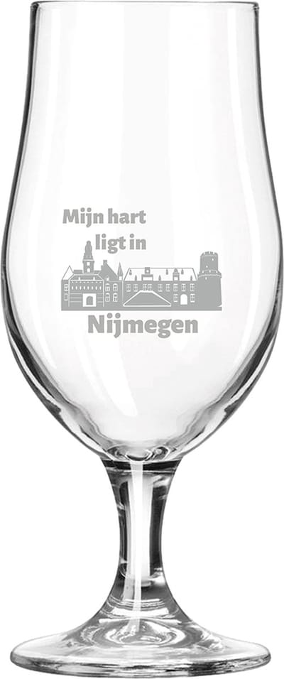 Gegraveerde bierglas op voet 49cl Nijmegen