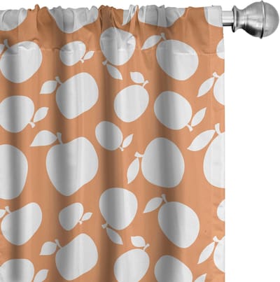 ABAKUHAUS 2-Delig Mikrofaser Gordijn – Blass Oranje/Wit – 150x245 cm