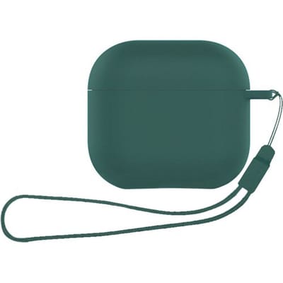 ShieldCase Siliconen Hoesje met Koordje Geschikt voor Airpods 4 - Siliconen Case voor Apple Airpods 4 Case Hoesje - Donkergroen