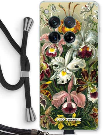 Case Company® - Hoesje met koord geschikt voor OnePlus 12r hoesje met Koord - Haeckel Orchidae - Telefoonhoesje met Zwart Koord - Bescherming aan alle Kanten en Over de Schermrand