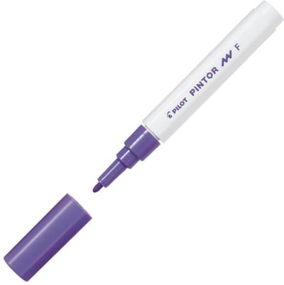Pilot Pintor Paarse Verfstift - Fine marker met 1,0mm schrijfbreedte - Inkt op waterbasis - Dekt op elk oppervlak, zelfs de donkerste - Teken, kleur, versier, markeer, schrijf, kalligrafeer…
