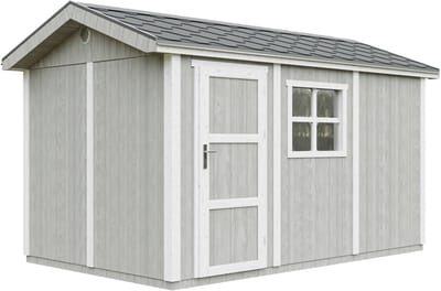 Timbela M914-TUNDRA GREY - Lp SmartSide Tuinhuis op houtbasis - 8,68 m² - 250x412xH252 cm - met vloer en verf