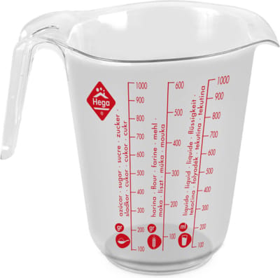 Hega Hogar Maatbeker met schenktuit - 1 liter - kunststof - met maataanduiding