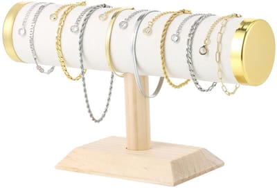 Dailygoods- Armbandstandaard Hoogwaardig Fluweel - Sieradenhouder - T-Vorm - Decoratief Kunstwerk - 23 x 13,5 x 5 cm - Stabiel en Duurzaam - Sieradenstandaard