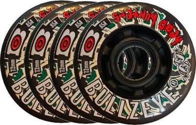 Bullz Eye Wielen Voor Inlineskates - Aggressive Skating - 72mm 85A - Zwart - Set van 4 Wielen