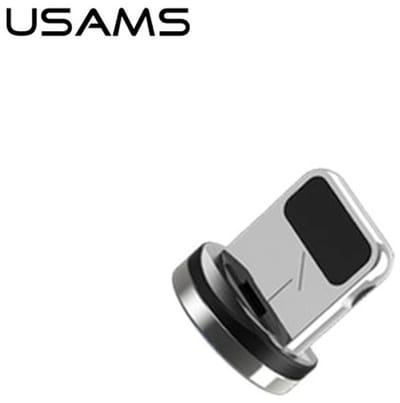 USAMS MagSafe-serie - Magnetische Lightning Adapter - Srebrny - Compatibel met Apple Lightning Apparaten - Aluminium Constructie