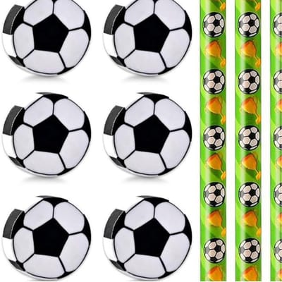 Lot de 12 Crayons de Football avec Gomme Set Thème Football Papeterie pour Étudiants Bureau École Salle de Classe HB