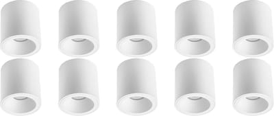 Opbouwspot 10 Pack - Proma Cliron Pro - GU10 Fitting - Opbouw Rond - Mat Wit - Aluminium - Verdiept - Ø90mm