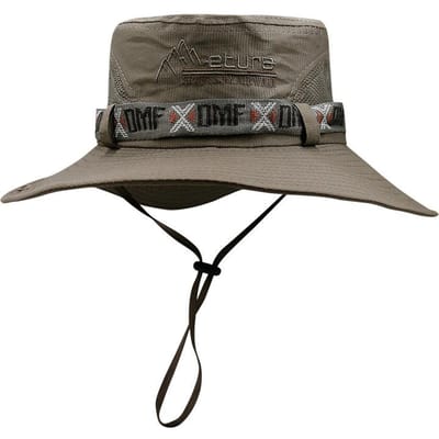 Zomer Mannen Bucket Hat Buiten UV Bescherming Brede Rand Panama Safari Jacht Wandelen Hoed Mesh Vissershoed Strand Zonnescherm Pet 55-60cm