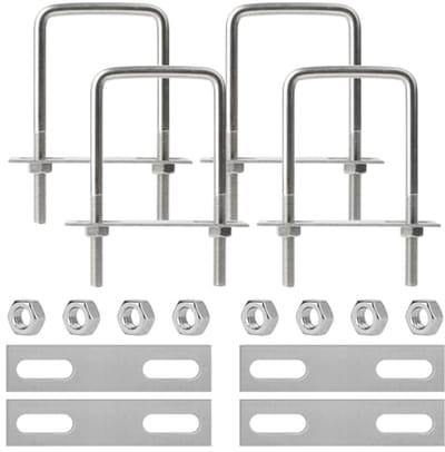 Dailygoods- U-bouten 4 Stuks - M8 60 x 120 mm - Beugelschroeven - Roestvrij Staal - Corrosiebestendig - Voor Marine/Auto Bevestiging - Beugels