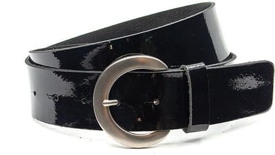 Zwarte lak lederen dames riem 4 cm breed - Lak leer - Lak riem - Casual - Maat 85