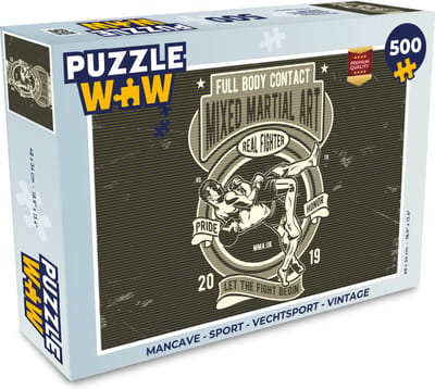 Puzzel Mancave - Sport - Vechtsport - Vintage - Legpuzzel - Puzzel 500 stukjes