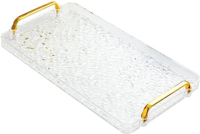 Dailygoods- Dienblad Antislip - Rechthoekig - Wavelet Textuur - Lichtgewicht - Hoogwaardig PS-Kunststof - Elegant Design - Serveerblad