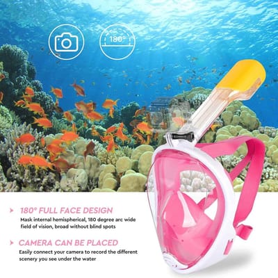 Volledig Snorkelmasker - Full Face Masker - Snorkelen Zonder Zorgen - 180 Graden Panoramisch - Volwassenen Maten - Roze