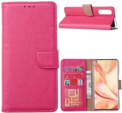 Hoesje Geschikt voor Oppo Reno 4 Lite / A73 / F17 Pro Hoesje met Pasjeshouder booktype case / wallet cover Pink