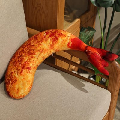 Zoals Echt Garnalen Kreeft Pluche Kussen Gevuld Afbeelding Geprint Waterdier Kussen Rugsteun Pluche Metgezel Cadeau 40cm orange