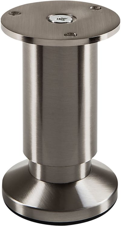 SOTECH Meubelpoot TERRA Hoogte 100 mm geborsteld rvs look Kastpoot in hoogte verstelbaar tot max. 15 mm, max. belasting 250 kg