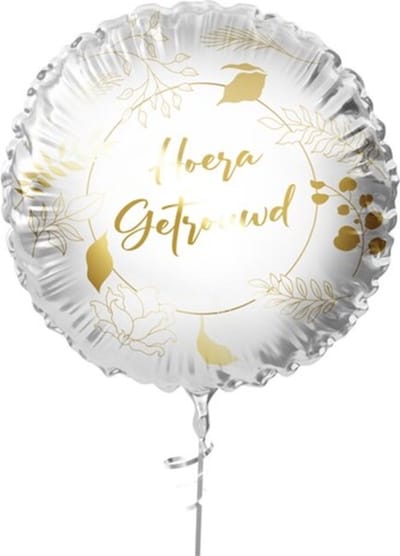 Folieballon Hoera Getrouwd - 45cm