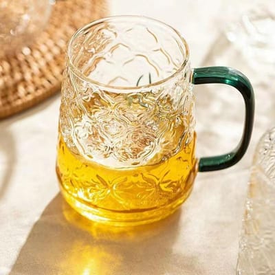 Pot Bégonia Rétro Fleur Bégonia Haute Précision Bouilloire en Verre Borosilicaté Élevé Pot à Jus Ménager Pichet à Eau Froide pour Réfrigérateur Set beige