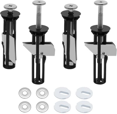 Toiletbril bouten fittingen kit - 4 stuks universele wc-bril bouten en schroeven van roestvrij staal - eenvoudig te installeren - voor scharnieren en stoelen