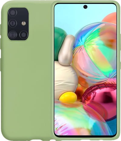 Hoesje - Geschikt voor Samsung Galaxy A71 - Sterk & Shockproof - Siliconen Case - Hoes Cover - Telefoonhoes - Groen